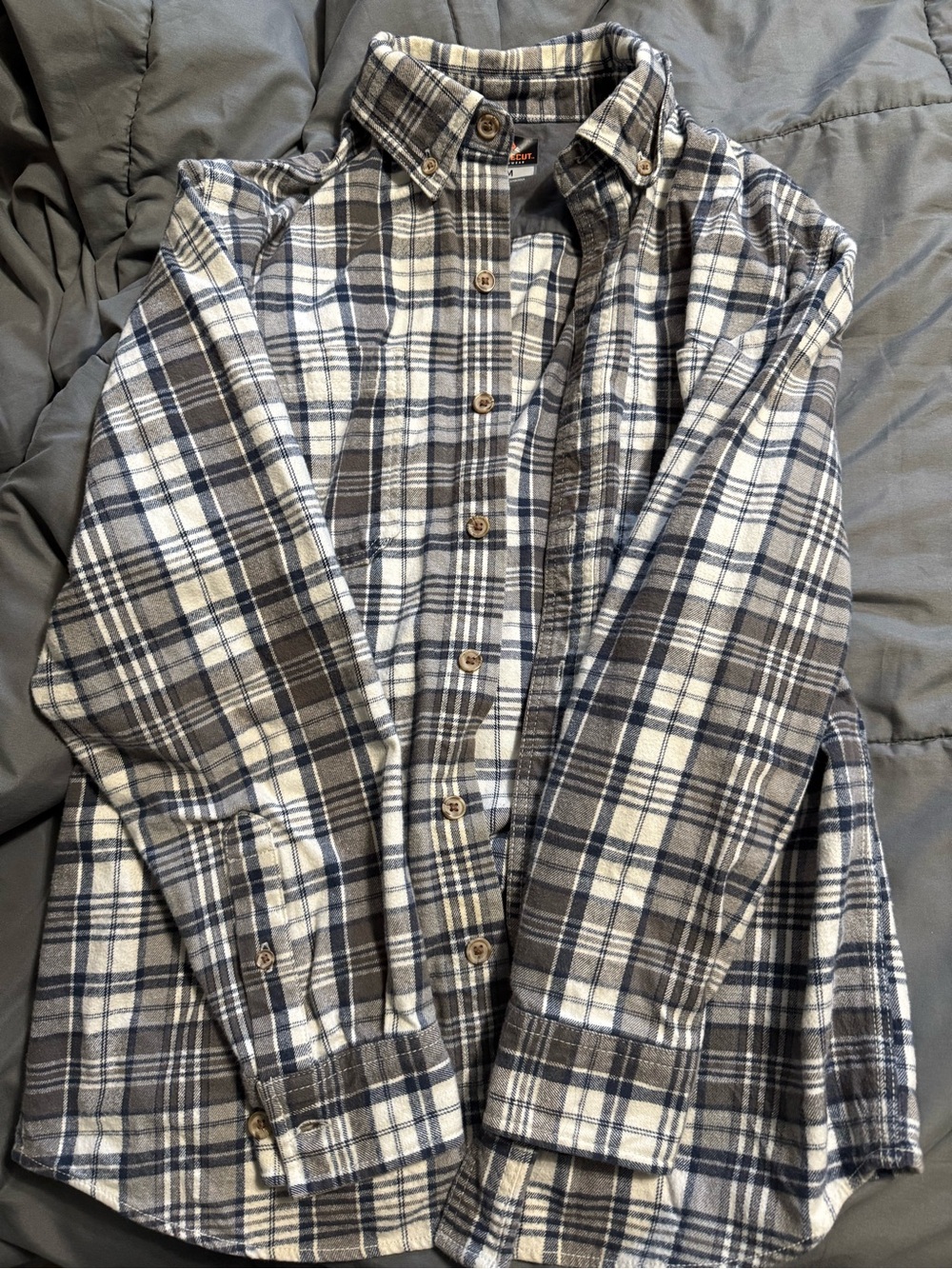 Men's Ridgecut Plaid Button-Up Shirt - White & Gray